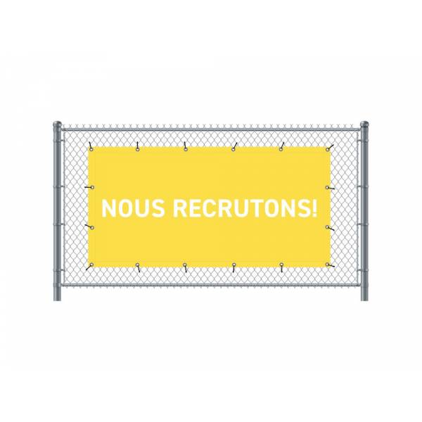 Standardní banner na plot 200 x 100 cm Přijímáme nové zaměstnance francouzky žlutá