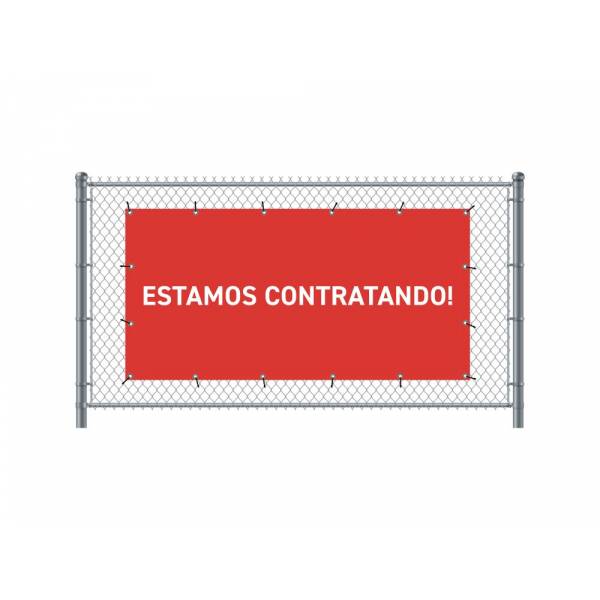 Standardní banner na plot 300 x 140 cm Přijímáme nové zaměstnance španělština Červené