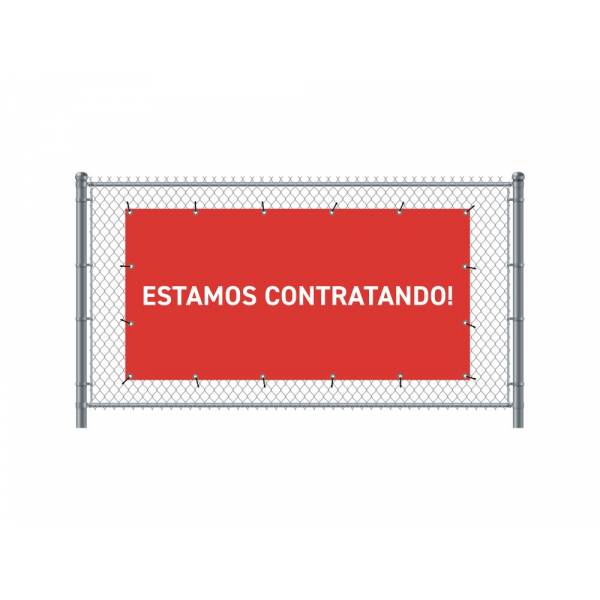 Standardní banner na plot 200 x 100 cm Přijímáme nové zaměstnance španělsky červené