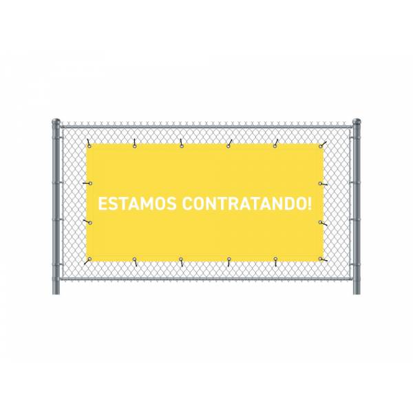 Standardní banner na plot 200 x 100 cm Přijímáme nové zaměstnance španělsky žlutá