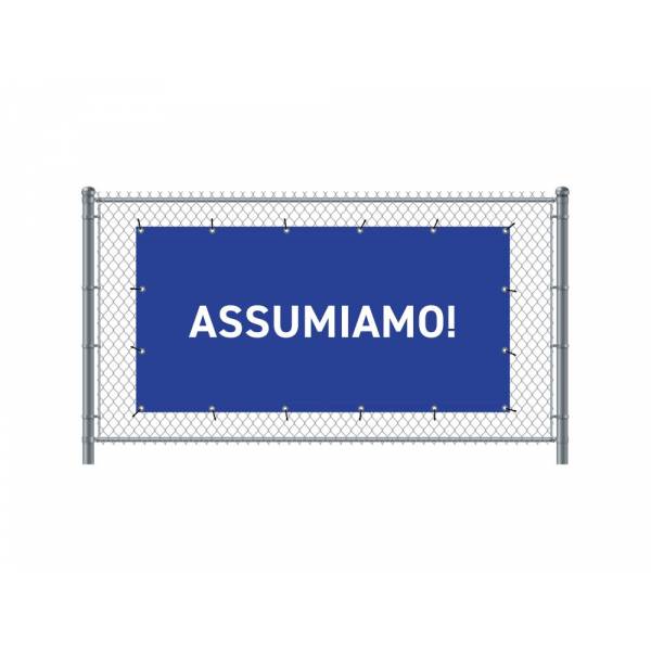 Standardní banner na plot 200 x 100 cm Přijímáme nové zaměstnance italsky modré