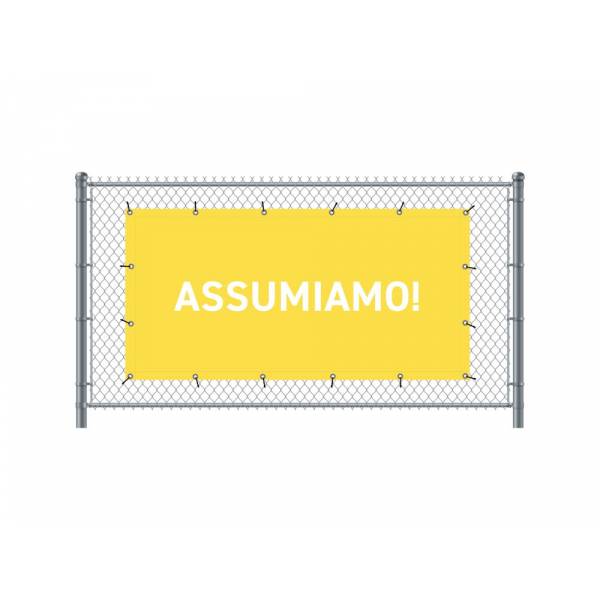 Standardní banner na plot 200 x 100 cm Přijímáme nové zaměstnance italština žlutá