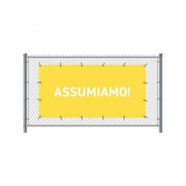 Standardní banner na plot 200 x 100 cm Přijímáme nové zaměstnance italsky žlutá