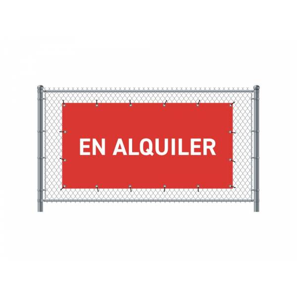 Standardní banner na plot 300 x 140 cm K pronájmu španělština Červené