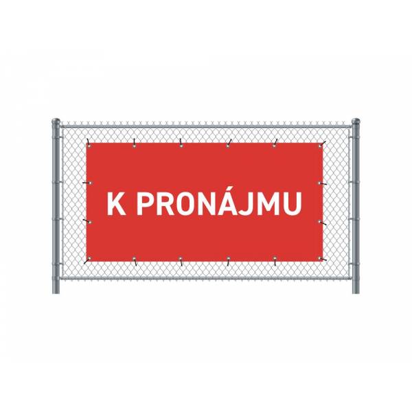 Standardní banner na plot 200 x 100 cm K pronájmu čeština Červené