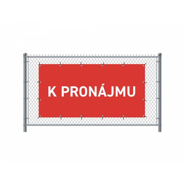 Standardní banner na plot 200 x 100 cm K pronájmu česky červené