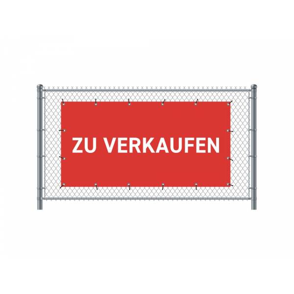 Standardní banner na plot 200 x 100 cm Na prodej německy červené