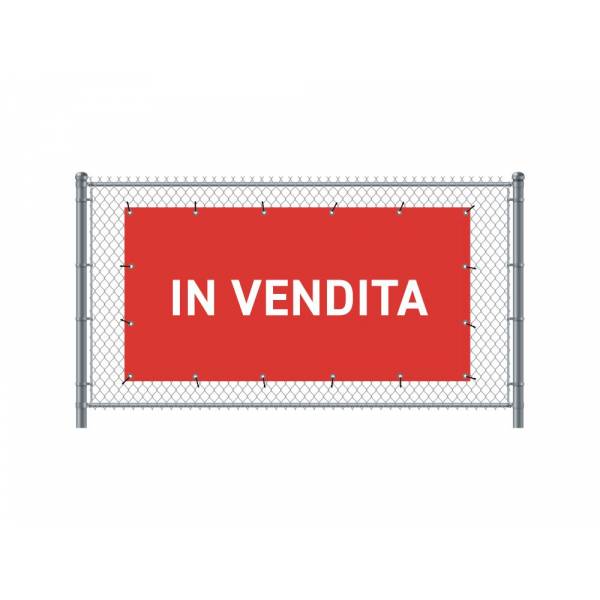 Standardní banner na plot 300 x 140 cm Na prodej italština Červené
