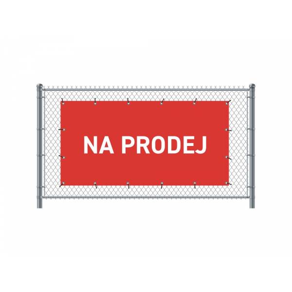 Standardní banner na plot 200 x 100 cm Na prodej čeština Červené