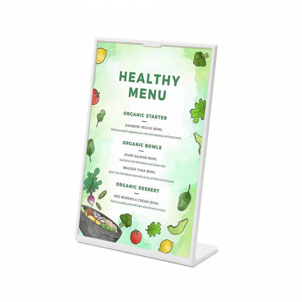 Menu stojánek SCRITTO® typu L - formát A5, bílý