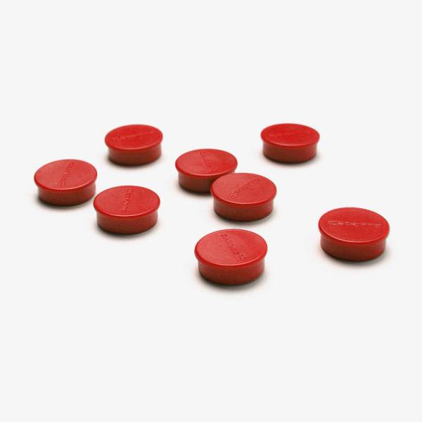 Set magnetů průměr 20 mm, 8 ks, červené