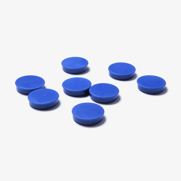 Set magnetů průměr 35 mm, 8 ks, modré