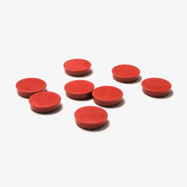 Set magnetů průměr  35 mm, 8 ks, červené