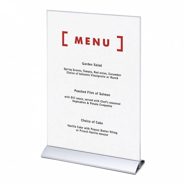 Menu stojánek s hliníkovou základnou, formát A3 vertikální