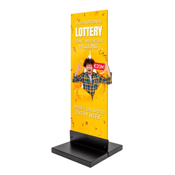 Ocelová základna pro reklamní panely 40 cm, černá základna pro potištěné reklamní panely