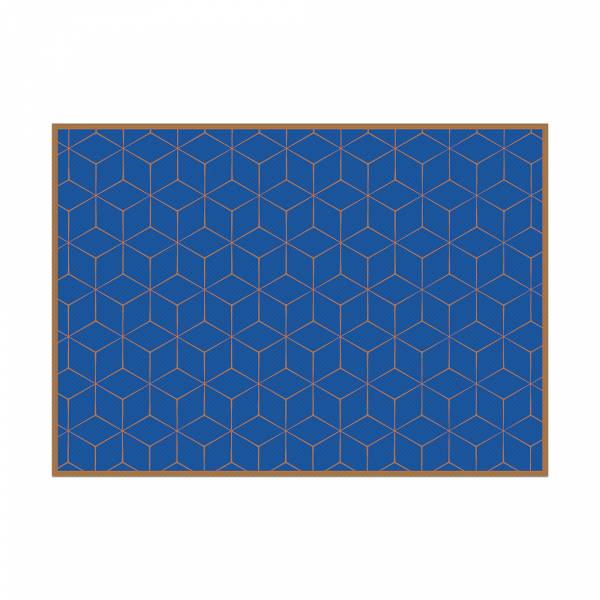 Prostírání Hexagon modrohnědý - sada 6ks