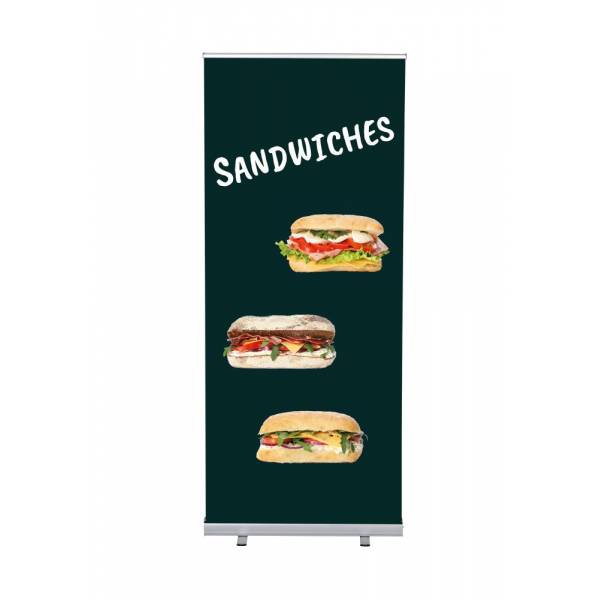 Roll-Banner Budget 85 stojan s tiskem grafiky Sendviče