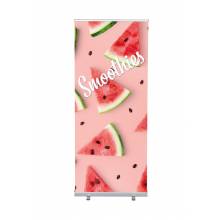 Roll-Banner Budget 85 stojan s tiskem grafiky Smoothies