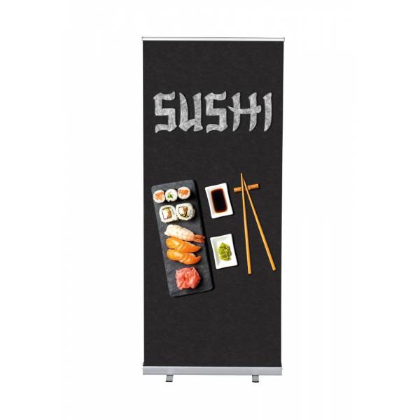 Set Roll-baneru Budget s vytištěným motivem, šířka 85 cm, Sushi