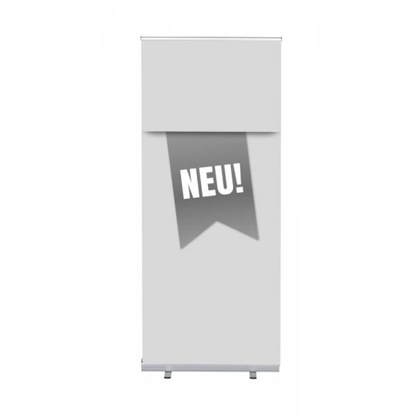 Set Roll-baneru Budget s vytištěným motivem, šířka 85 cm, Novinka, šedý, německy