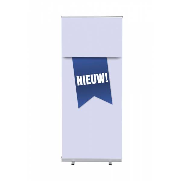 Set Roll-baneru Budget s vytištěným motivem, šířka 85 cm, Novinka, modrý, holandsky