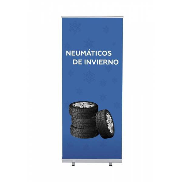 Set Roll-baneru Budget s vytištěným motivem, šířka 85 cm, Zimní pneumatiky, španělsky