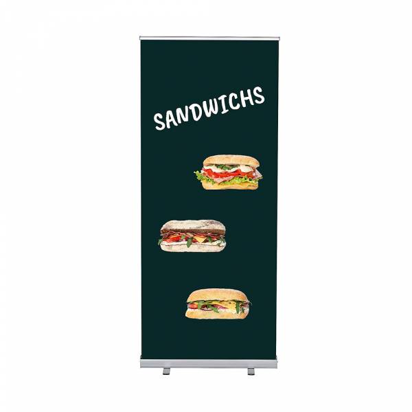 Set Roll-baneru Budget s vytištěným motivem, šířka 85 cm, Sendviče, francouzky