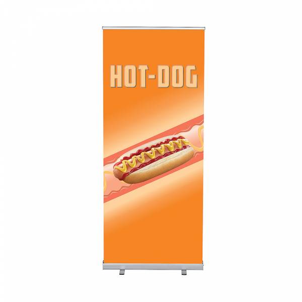 Set Roll-baneru Budget s vytištěným motivem, šířka 85 cm, Hot Dog, francouzky