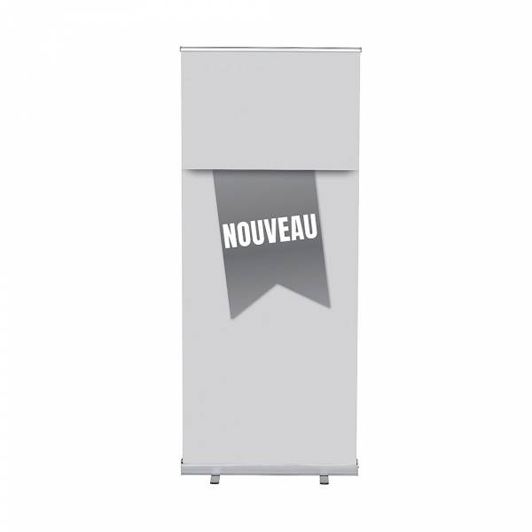 Set Roll-baneru Budget s vytištěným motivem, šířka 85 cm, Novinka, šedý, francouzština