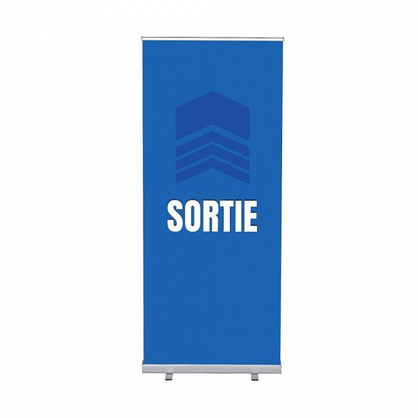 Set Roll-baneru Budget s vytištěným motivem, šířka 85 cm, Východ, modrý, francouzky