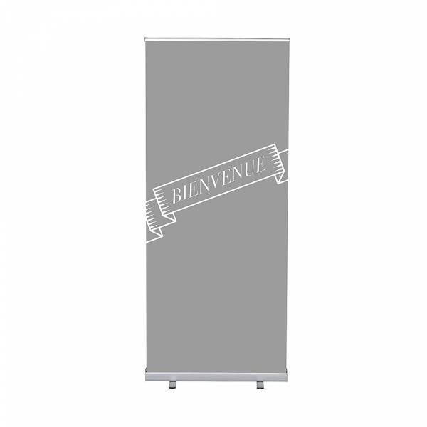 Set Roll-baneru Budget s vytištěným motivem, šířka 85 cm, Výtejte, šedý, francouzky