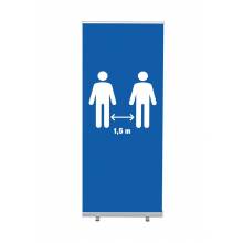 Roll-Banner Budget 85 stojan s tiskem grafiky Odstup