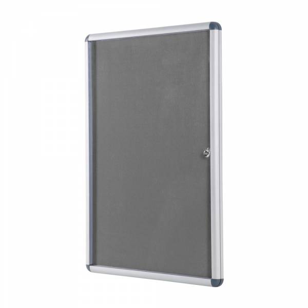 Lockable GREY Felt Noticeboard