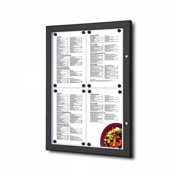 Černá menu vitrína / LED SCZN