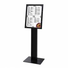 Černá volně stojící menu vitrína / LED SCZN