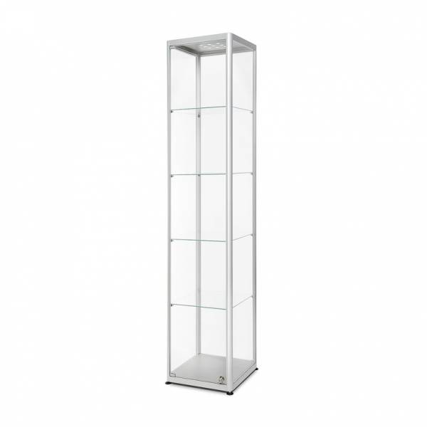 Skleněná produktová vitrína 400x2000x400mm, LED osvětlení