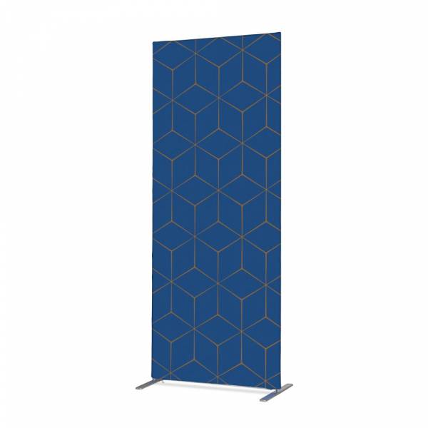 Potištěná látková dělící stěna Deco 100-200 Hexagon modrohnědý ECO
