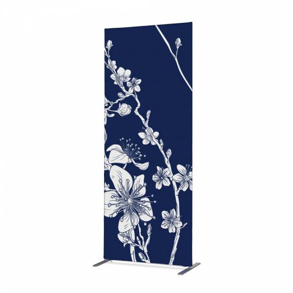 Potištěná látková dělící stěna Deco 100-200 Japonské třešňové květy modré ECO