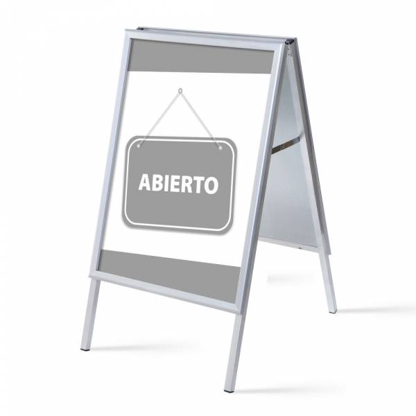 Set reklamního áčka A1, Otevřeno, šedý, španělsky