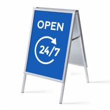 A-board A1 stojan s tiskem plakátu Otevřeno 24/7