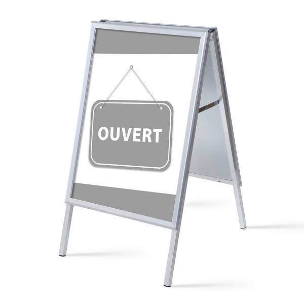 Set reklamního áčka A1, Otevřeno, šedý, francouzština