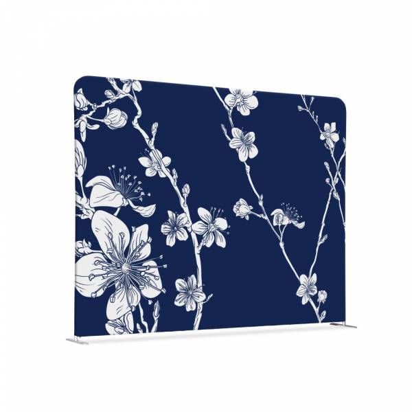 Potištěná látková dělící stěna 150-150 Oboustranný Japonské třešňové květy modré